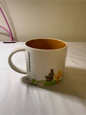 Starbucks You Are Here Mug with Orange Interior Accent-Texas